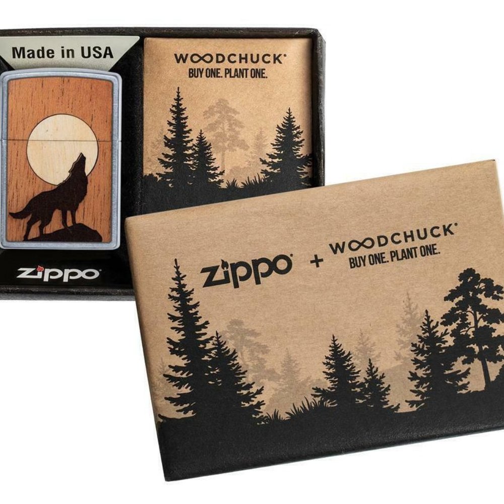 Woodchuck Howling Wolf Emblem Zippo Lighter